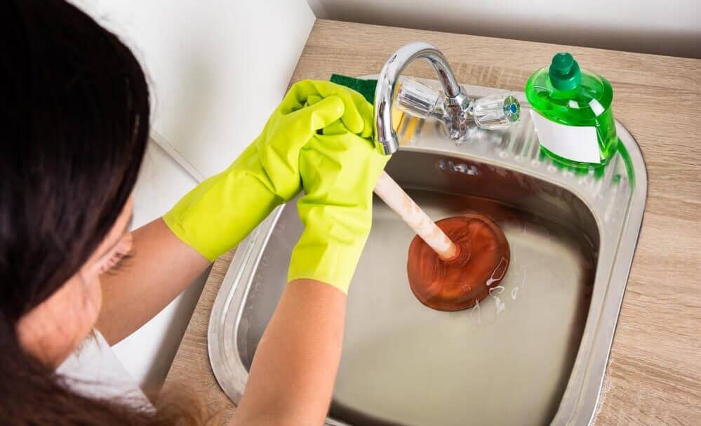 How to unclog a kitchen sink with standing water